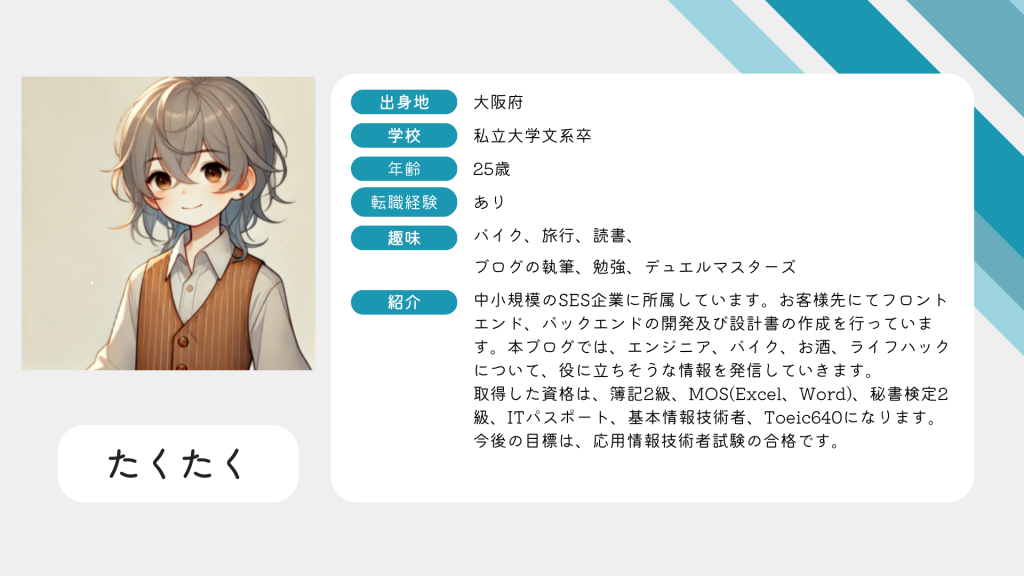 筆者のプロフィール